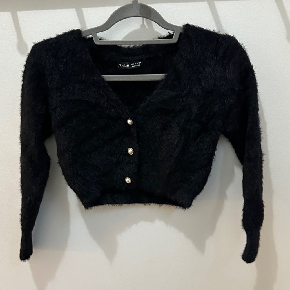 SHEIN Cropped Fuzzy Sweater